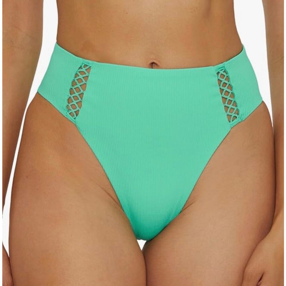 Becca Aqua Sea High Leg French Cut Bikini Bottom L NWT